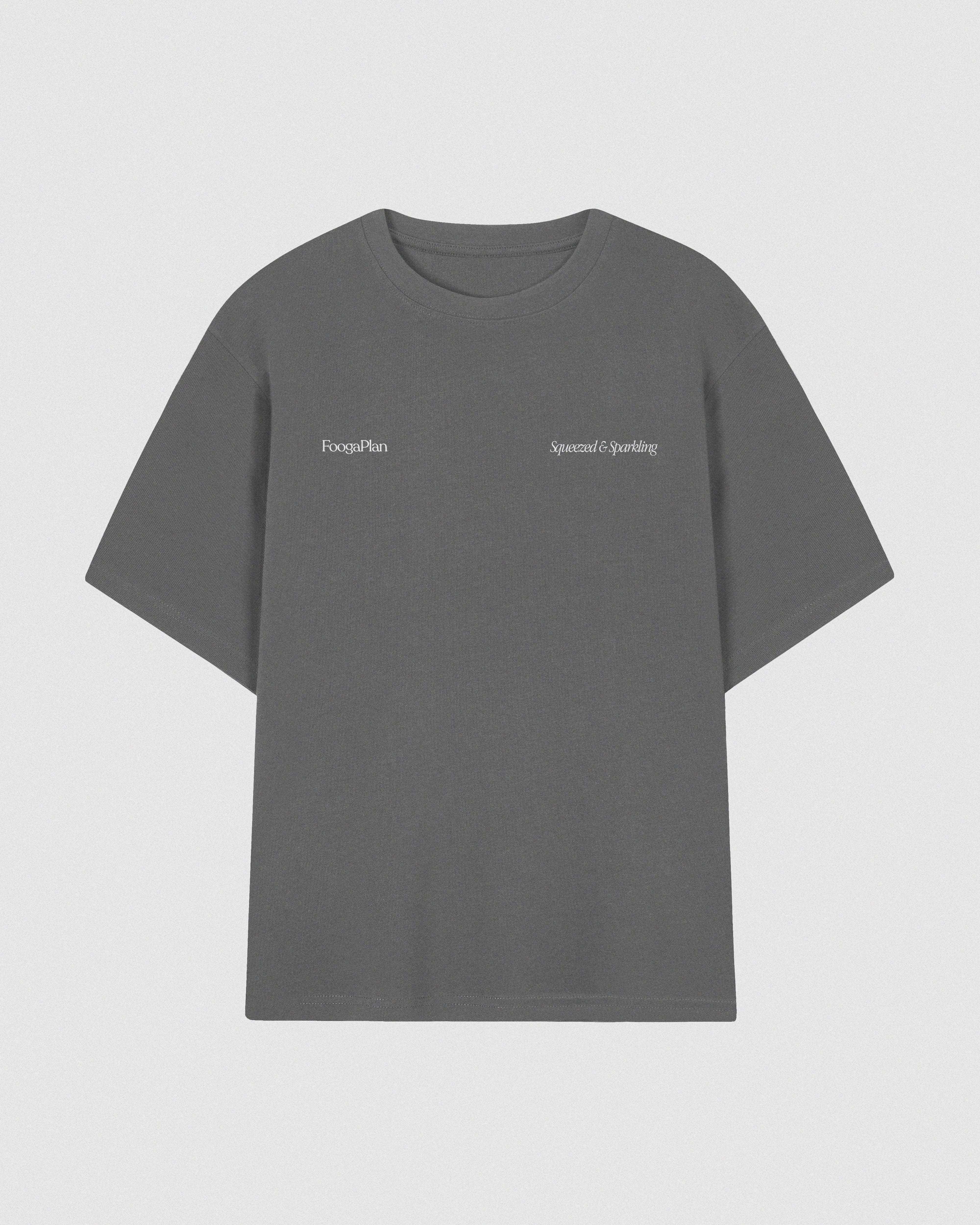 Camiseta Fresh Grey de algodón premium - vista frontal sobre fondo blanco