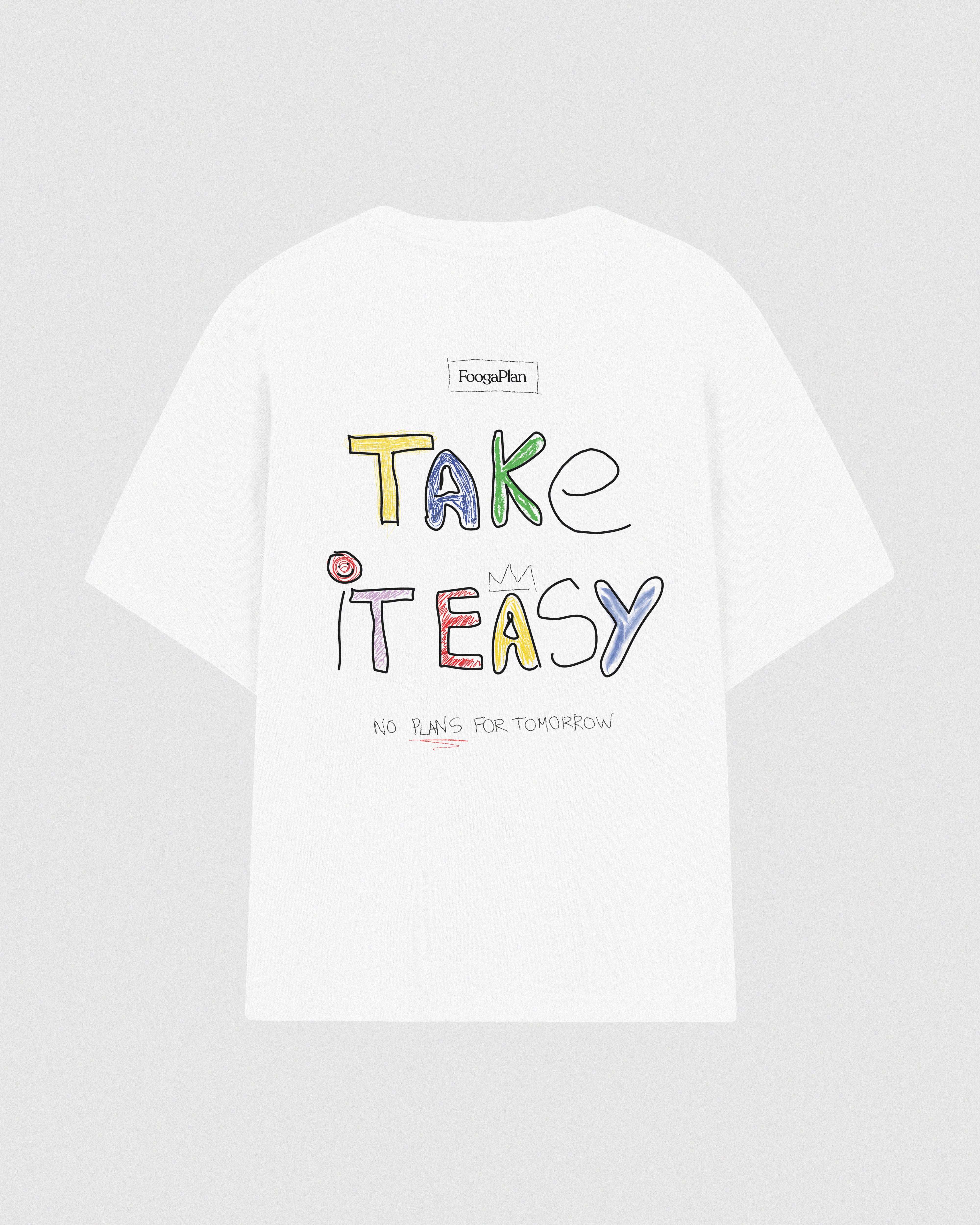 Camiseta Take It Easy trasera 100% algodón corte relajado - FoogaPlan