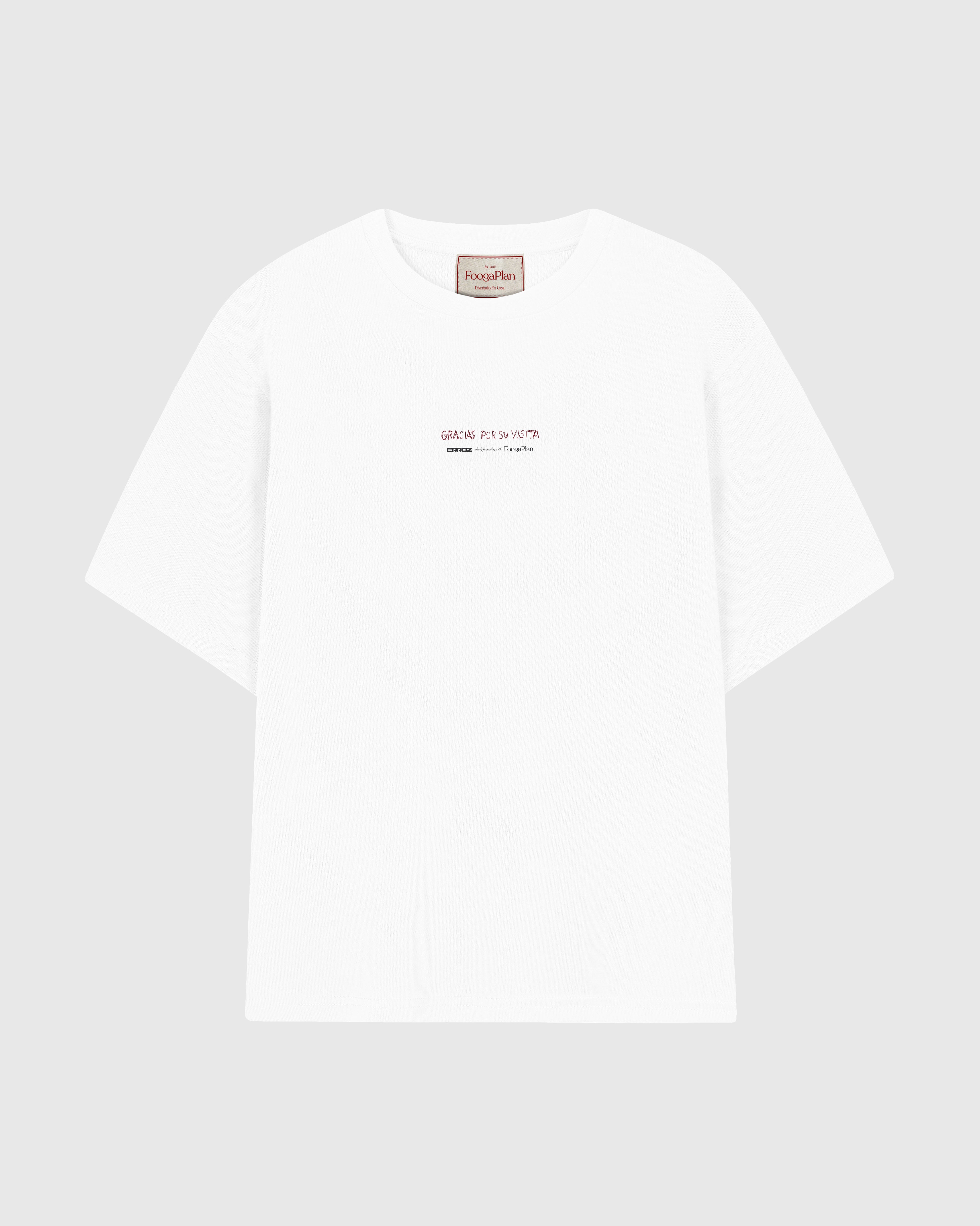Camiseta Gracias Por Su Visita FoogaPlan x Pablo Erroz x Emilio Moro - vista frontal algodón