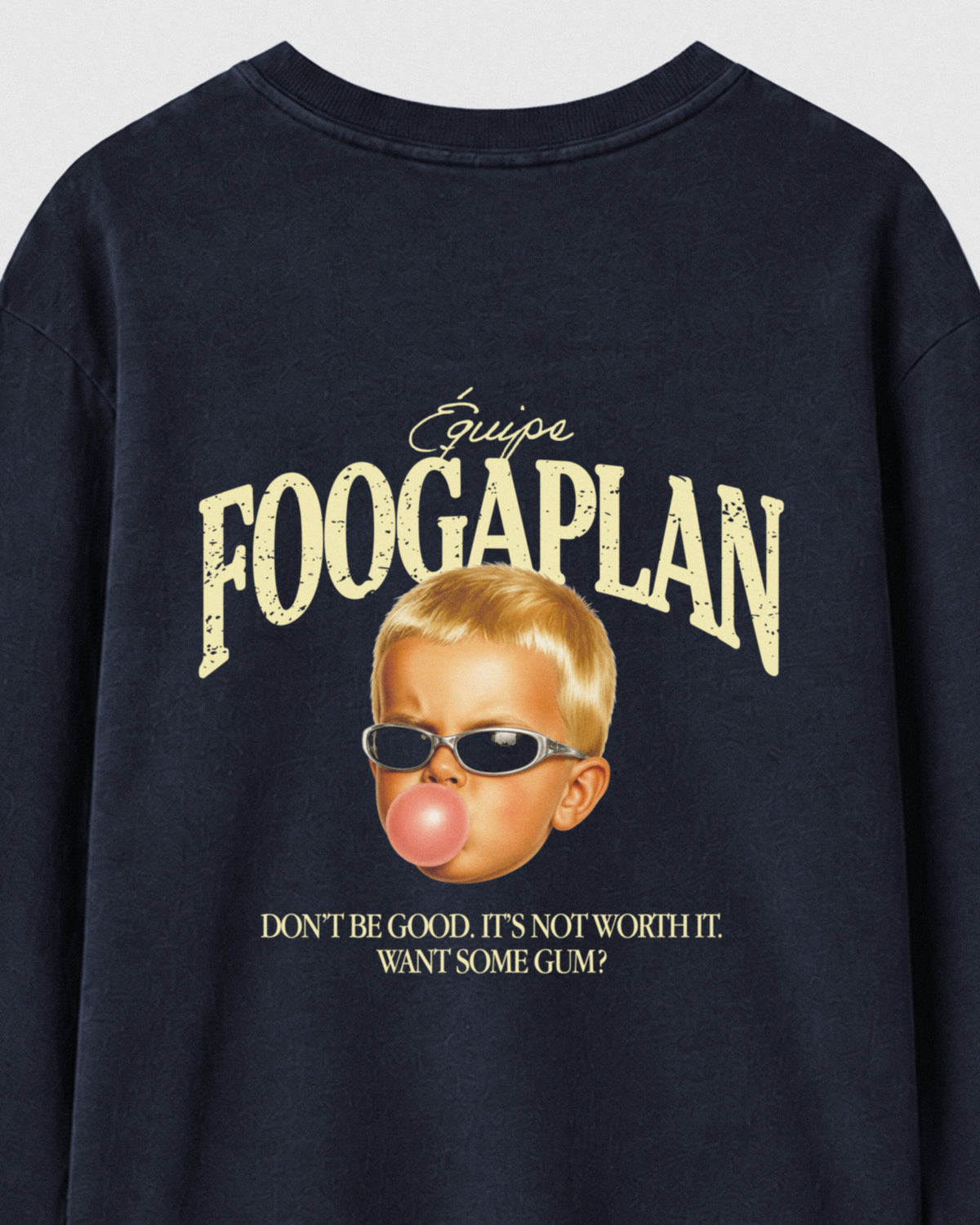 T-shirt Gum Long-Sleeve bleu marine FoogaPlan - détail du dos