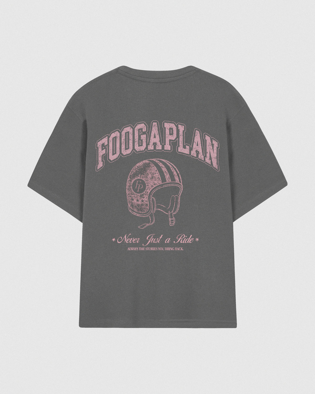 Camiseta Just a Ride gris FoogaPlan - vista print trasero espalda