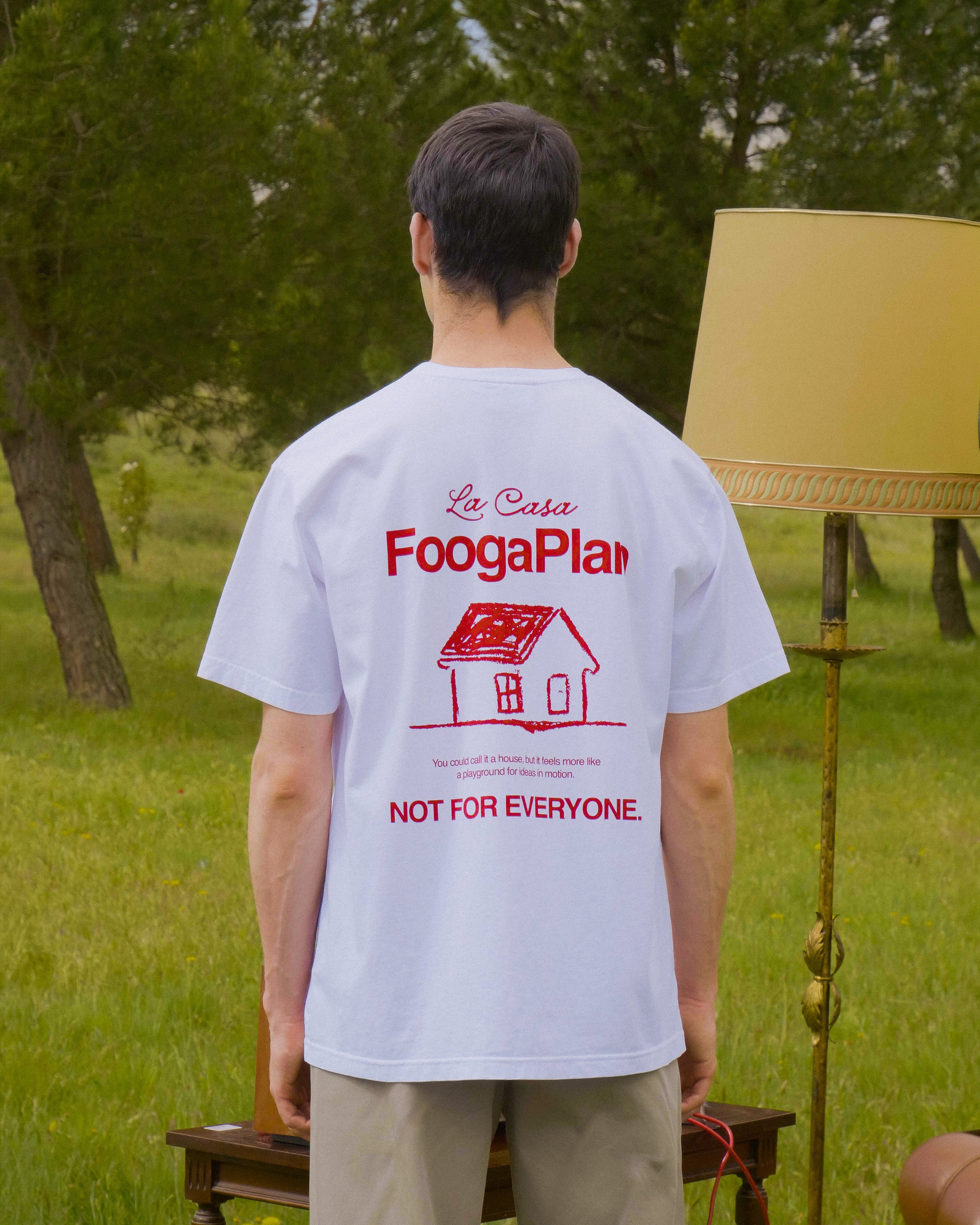 Camiseta La Casa blanco FoogaPlan - vista modelo detalle espalda