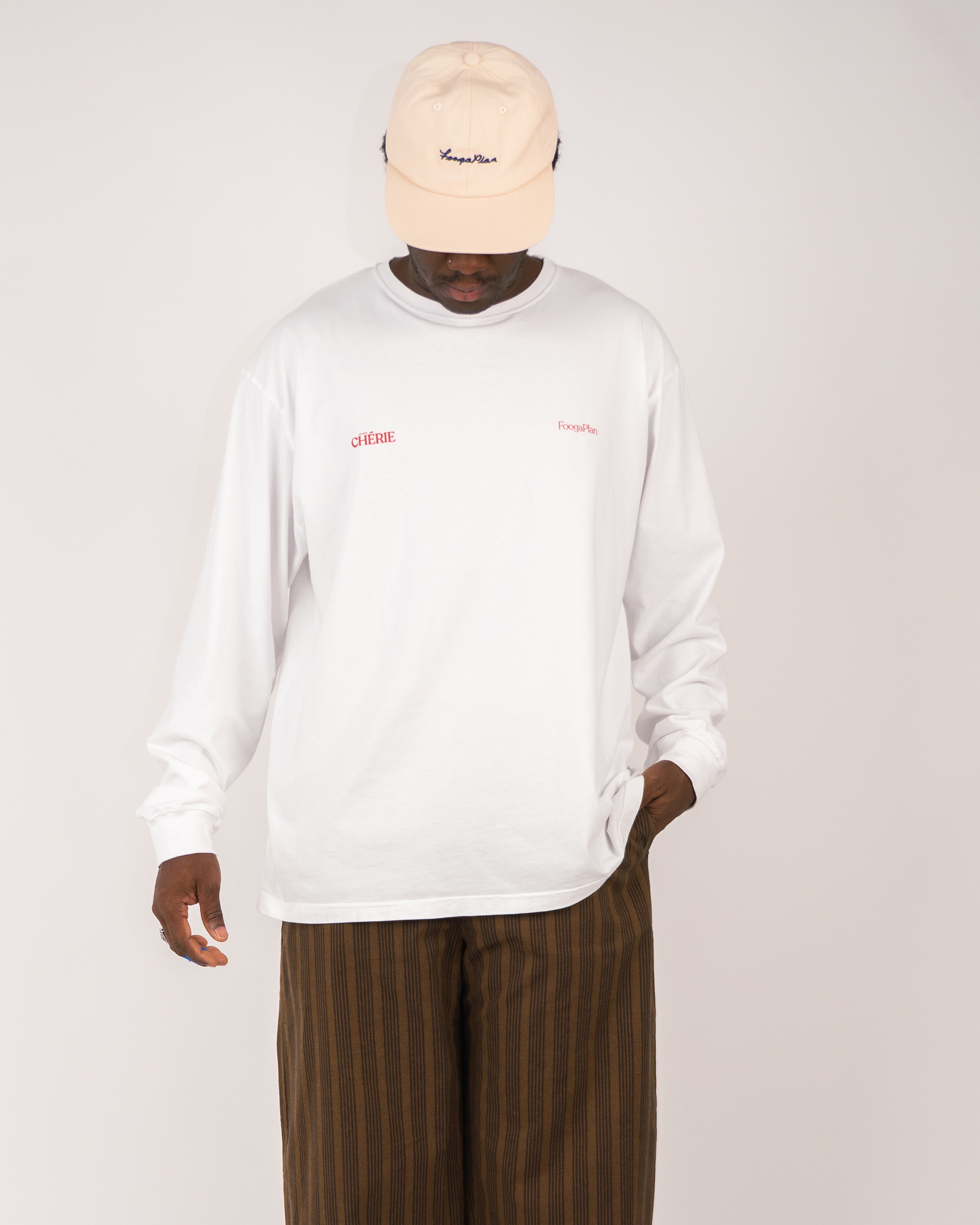 camiseta manga larga blanco serigrafía algodón foogaplan unisex