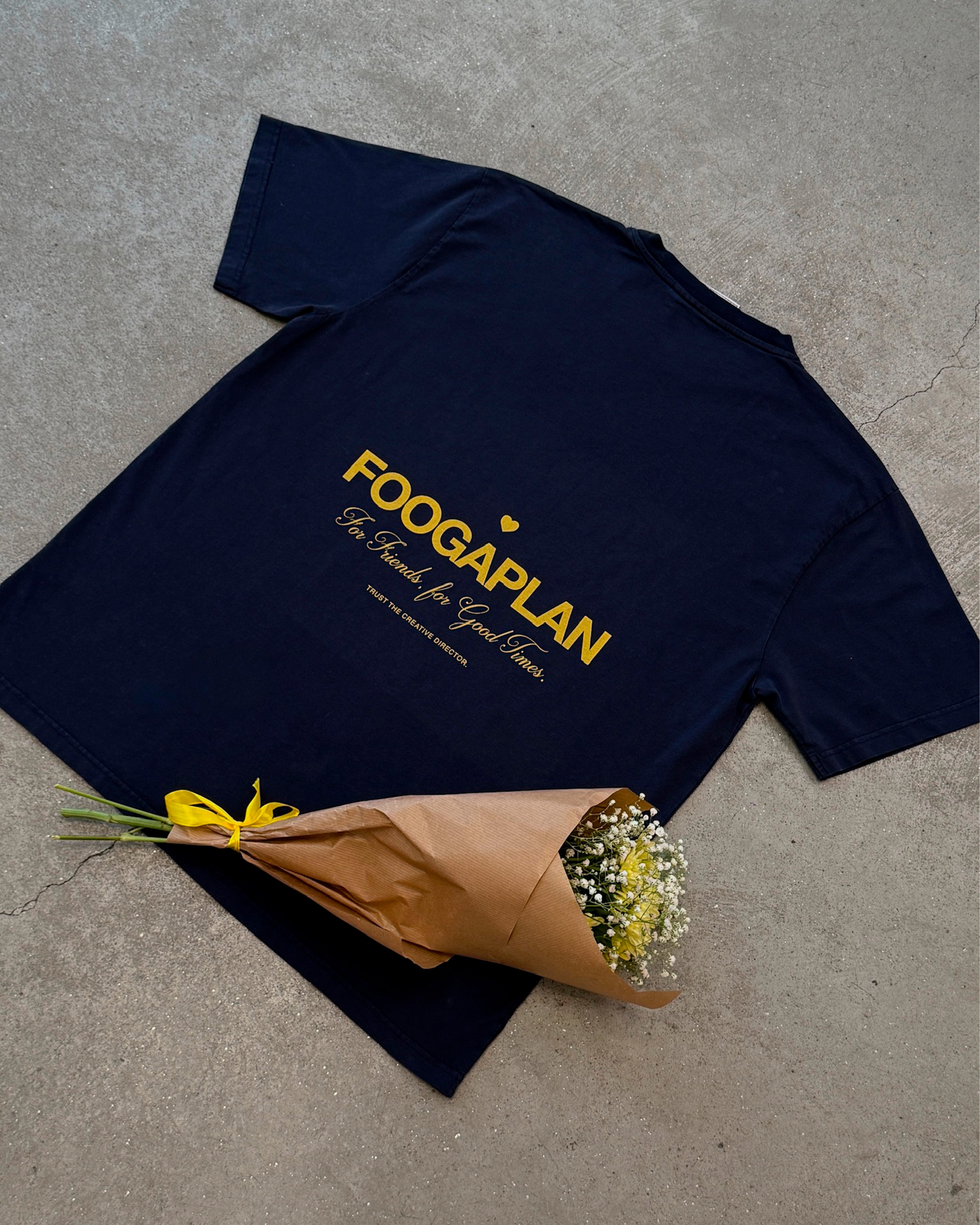 camiseta manga corta azul marino navy serigrafía algodón foogaplan unisex 