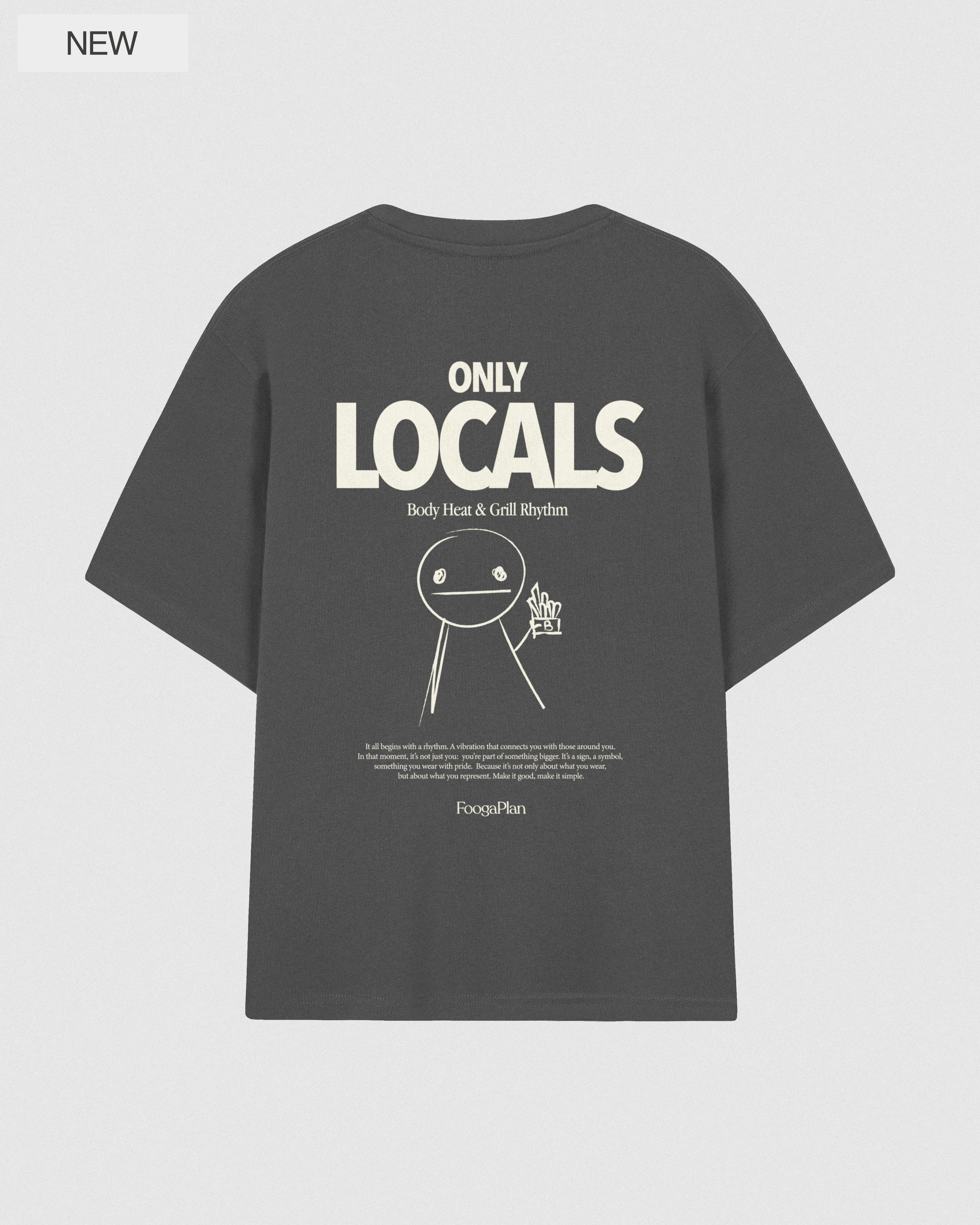 Camiseta Only Locals gris oscuro vista trasera