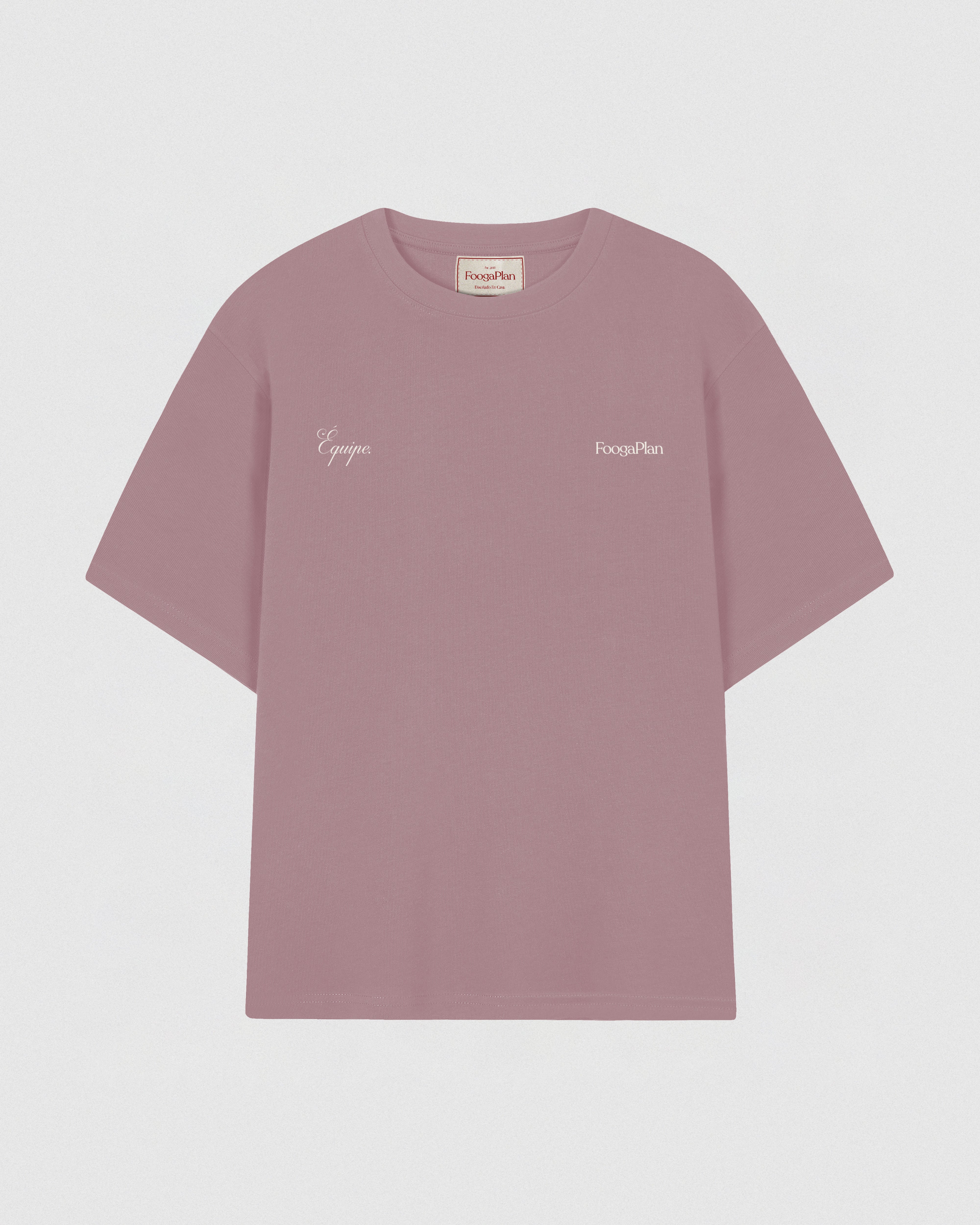 camiseta manga corta rosa serigrafía algodón foogaplan unisex 