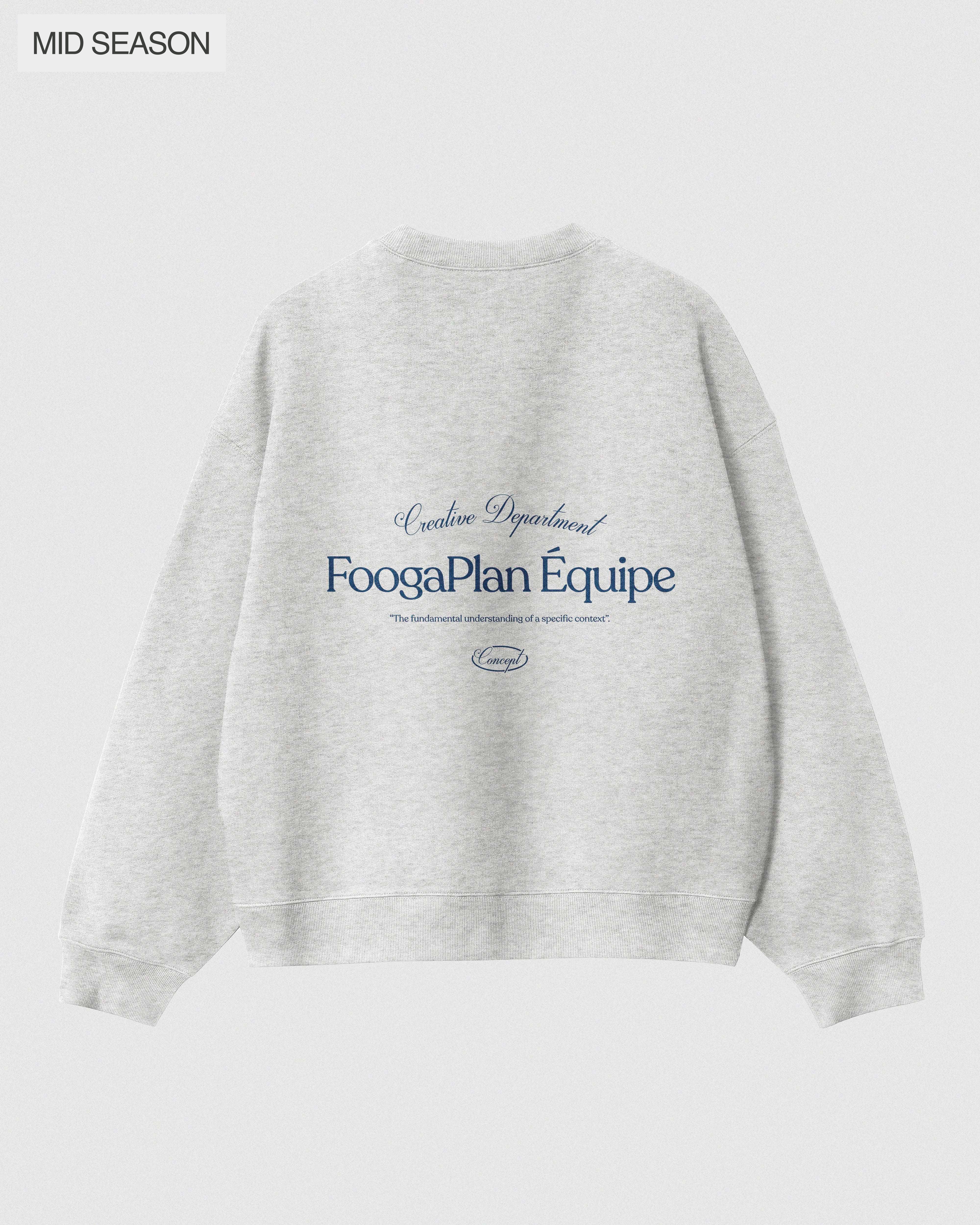 Sudadera Équipe Crewneck gris jaspeado vista trasera - 100% algodón fabricada en Portugal