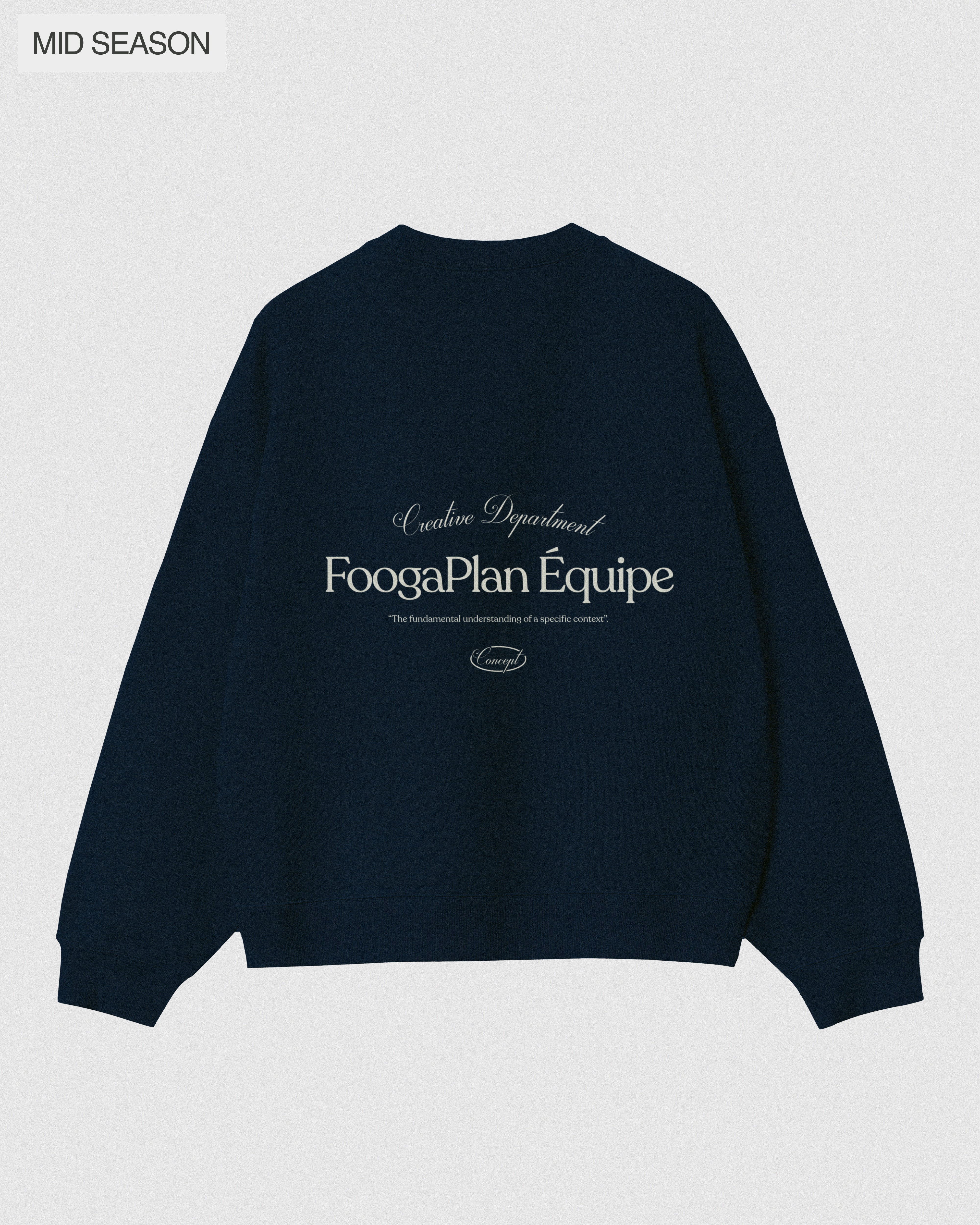 FoogaPlan Équipe Moonlight Crewneck Navy - Sudadera 100% algodón vista trasera