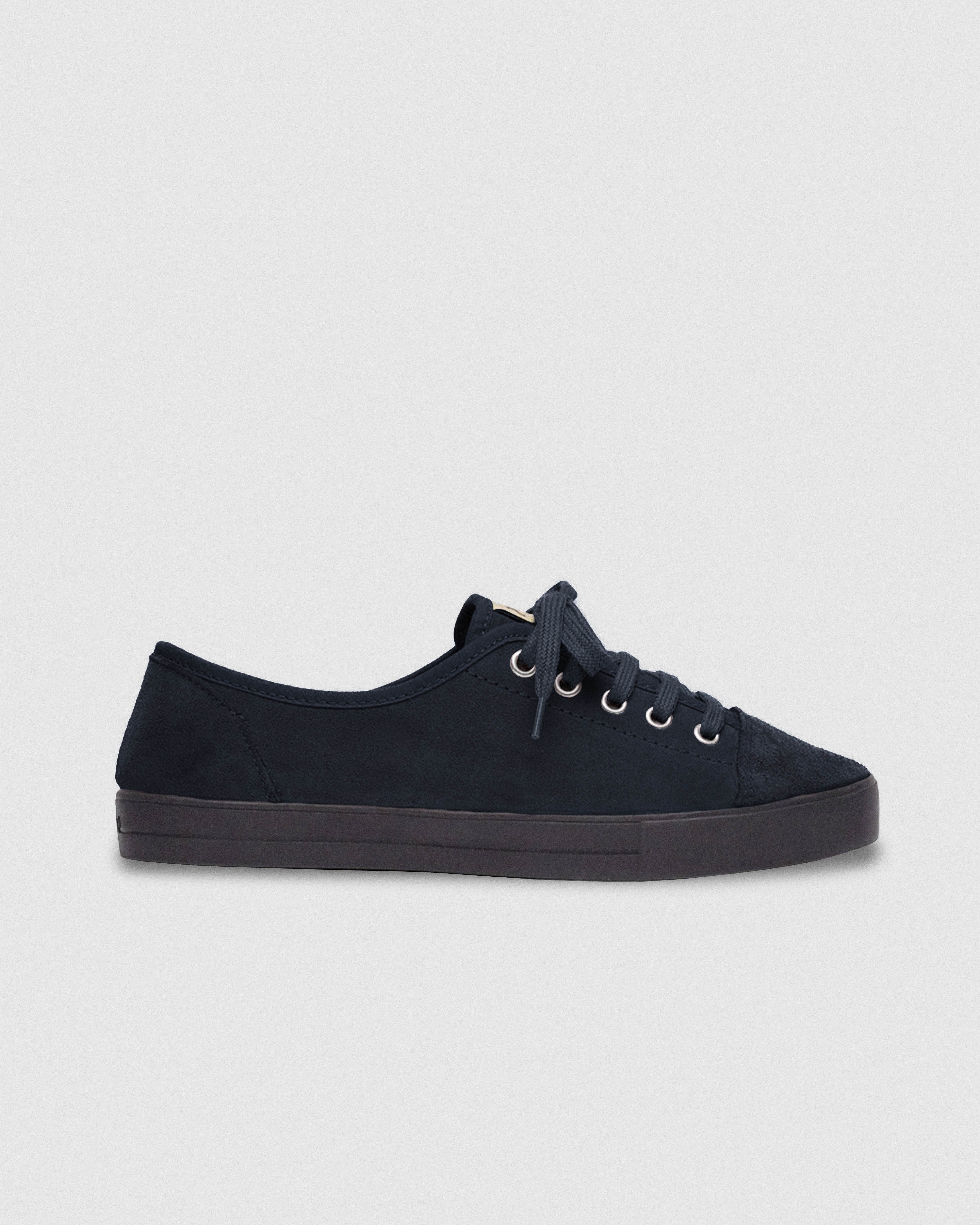 Zapatillas FoogaPlan ONE Ocean azul marino vista lateral - Calzado urbano made in Spain