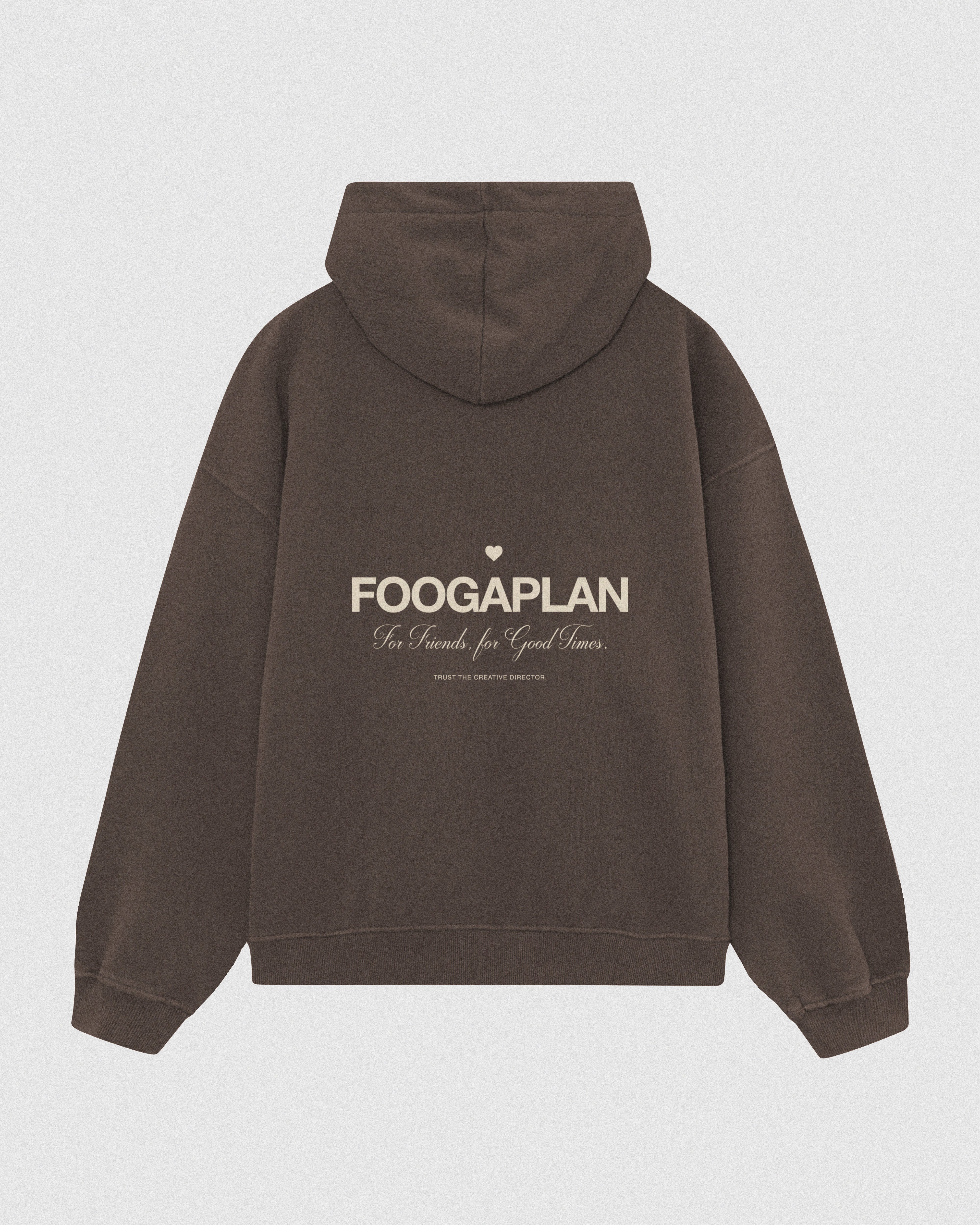 Sudadera Good Times Hoodie marrón con capucha - Vista trasera diseño FoogaPlan 100% algodón