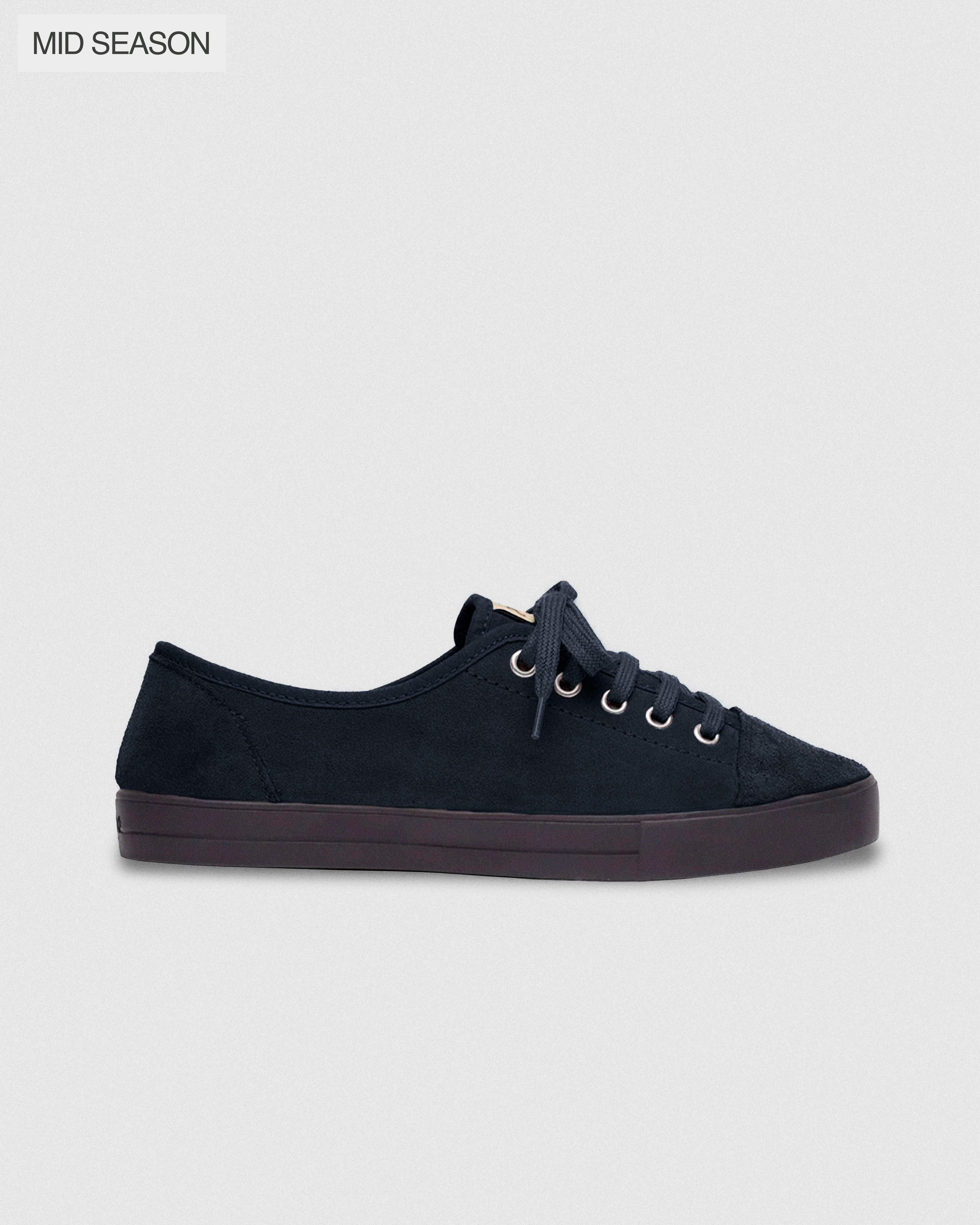 Zapatillas FoogaPlan ONE Ocean azul marino vista lateral - Calzado urbano made in Spain