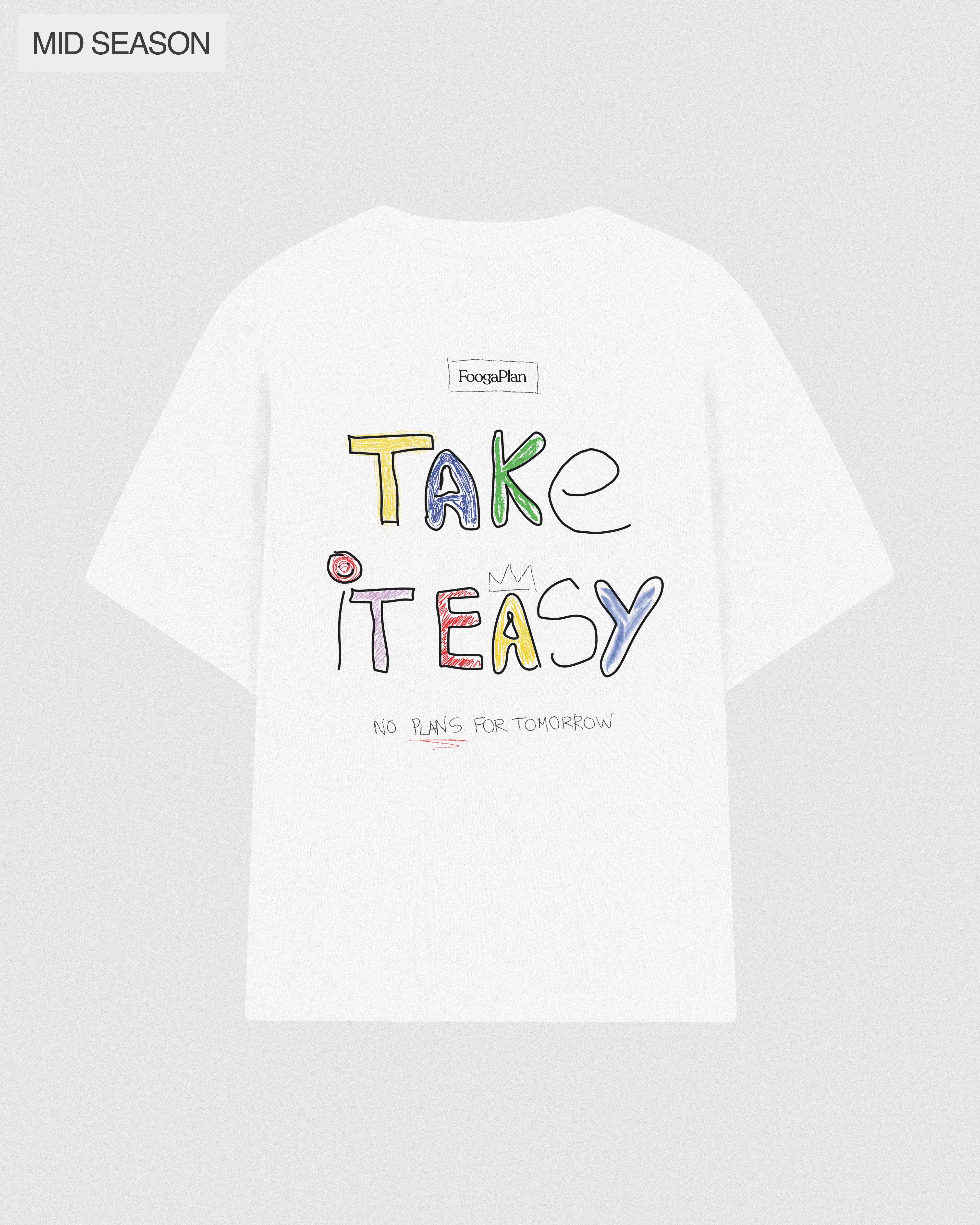 Camiseta Take It Easy trasera 100% algodón corte relajado - FoogaPlan