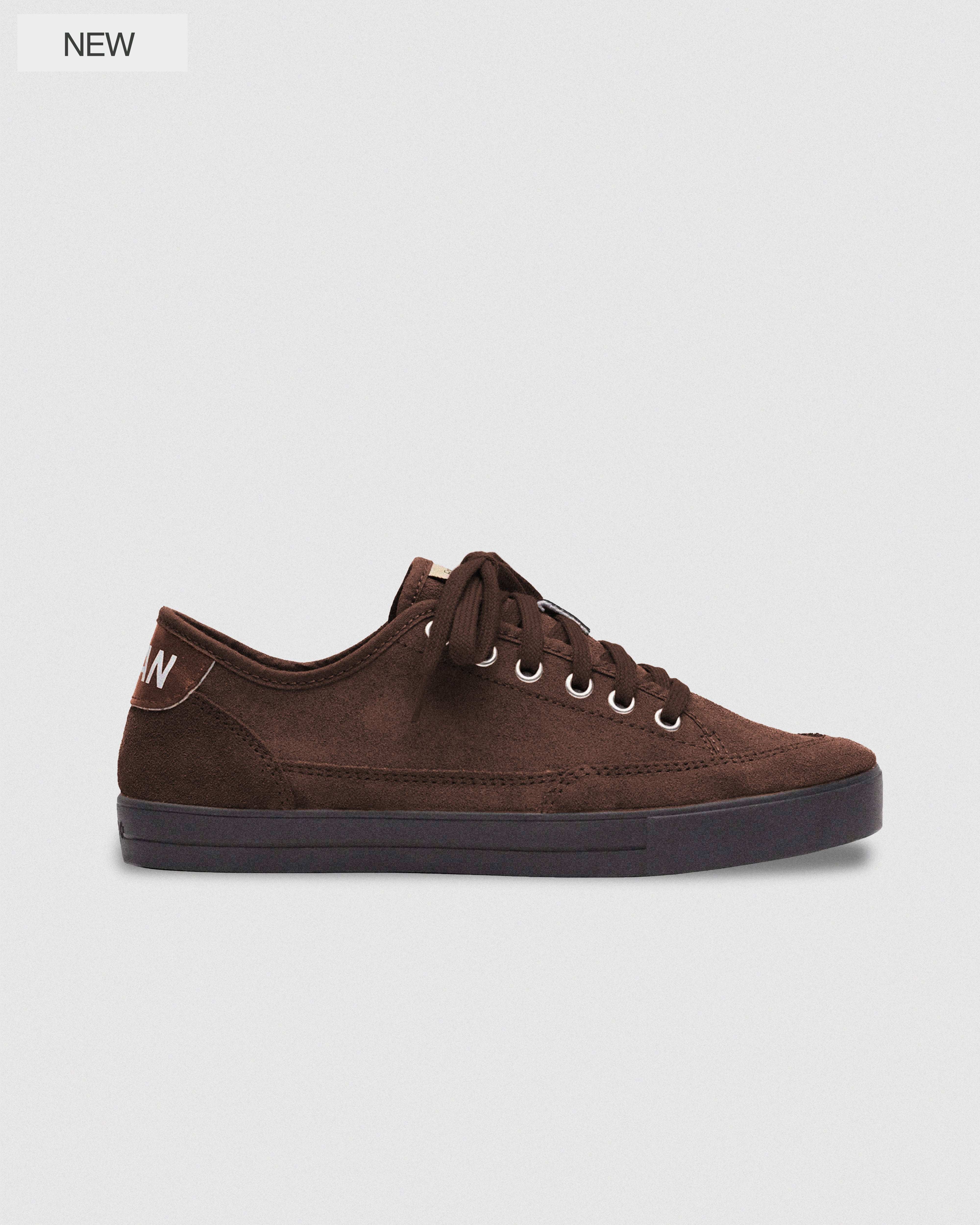 Zapatillas FoogaPlan ICON Choco marrón vista lateral, sneakers premium minimalistas