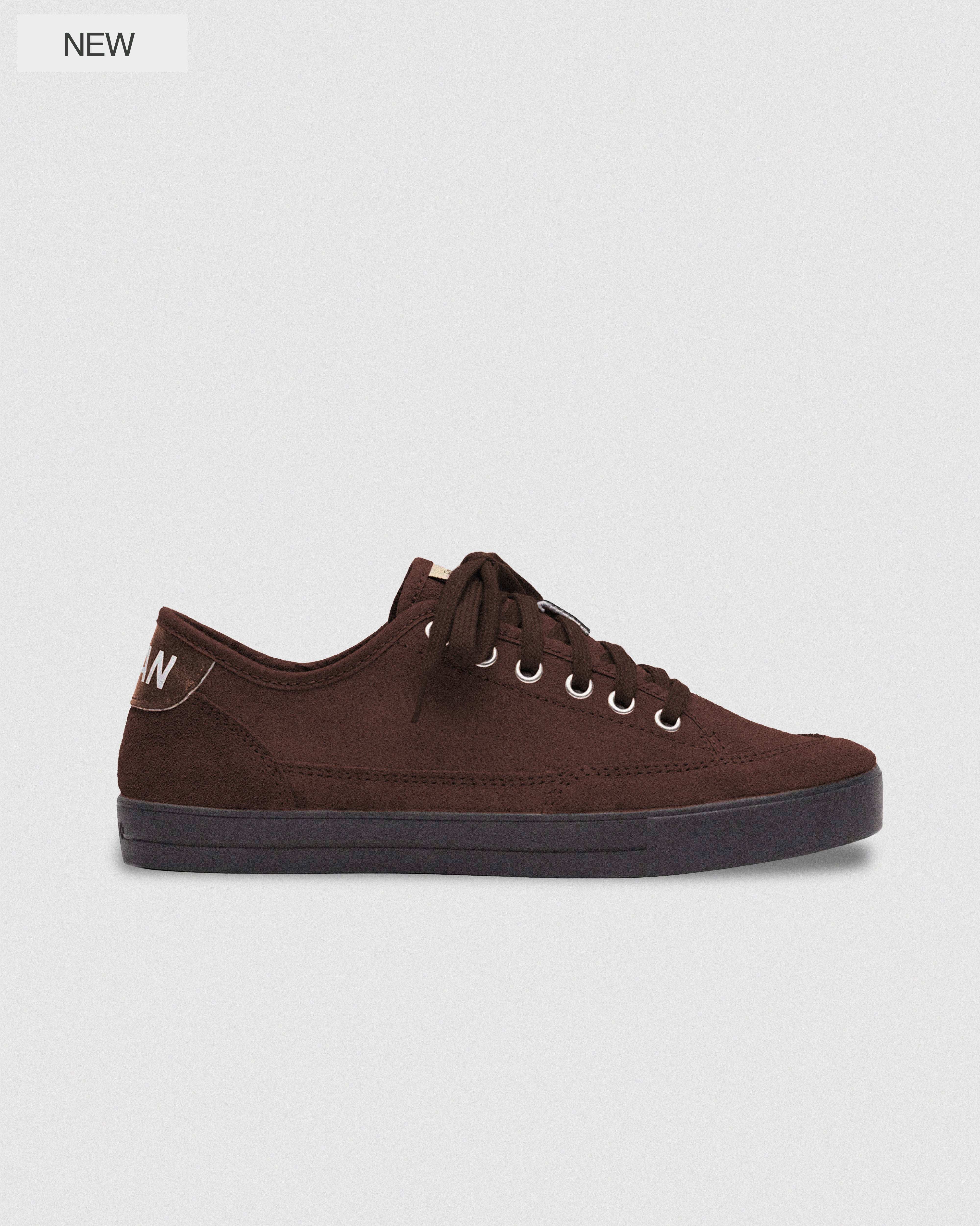 Zapatillas FoogaPlan ICON Choco marrón vista lateral, sneakers premium minimalistas